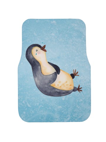 Mr. & Mrs. Panda Auto-Fußmatte Pinguin Lachen ohne Spruch in Eisblau