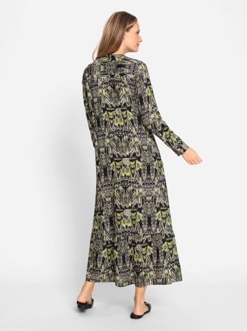 Heine Druckkleid in khaki-schwarz-bedruckt