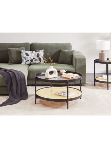 Beliani Couchtisch RENO in Schwarz/Braun - (W) 80 x (H) 45 x (L) 80 cm