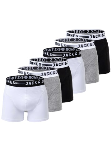 Jack & Jones Boxershort 6er Pack in Schwarz/Grau/Weiß