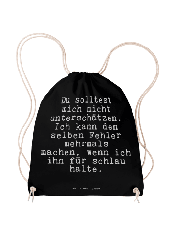 Mr. & Mrs. Panda Turnbeutel Du solltest mich nicht... mit Spruch in Schwarz