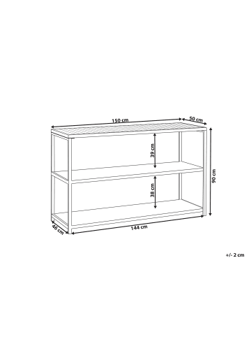 Beliani Gartenküche AVETRANA in Weiß/Braun - (W) 150 x (H) 90 x (L) 50 cm