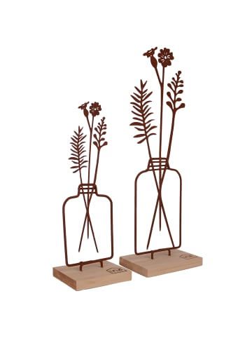 UNUS Aufsteller Blumenvase 2er Set in Rost