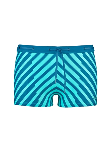 BECO the world of aquasports Square Leg Badeshorts BEaktive Swimwear Trunks in hellblau-dunkelblau