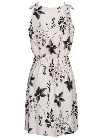 Cloud5ive Cloud5ive Dress with buttons and knot details flower print in beige/black