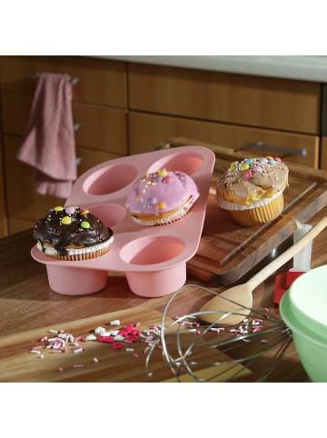 MARELIDA Muffinform für 6 Muffins Silikon Backform Cupcake in rosa