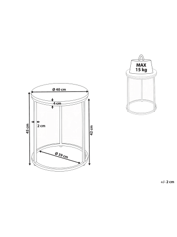Beliani Beistelltisch TYRELL in Grün/Schwarz - (W) 40 x (H) 45 x (L) 40 cm