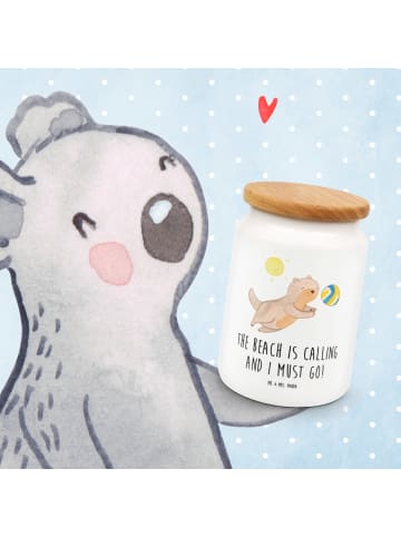 Mr. & Mrs. Panda Teedose Sommer Meer Strand mit Spruch in Weiß