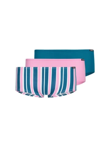 Skiny Panty 3er Pack in Petrol gestreift/Rosa/Petrol