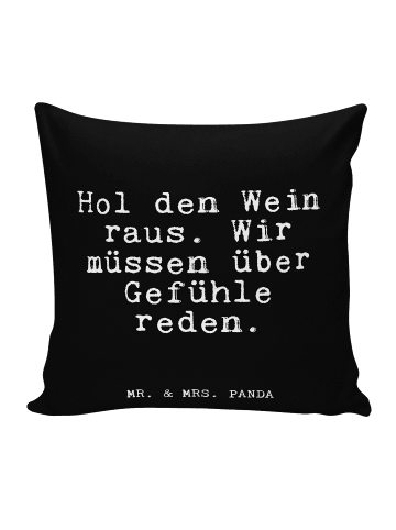 Mr. & Mrs. Panda 40x40 Kissen Hol den Wein raus.... mit Spruch in Schwarz