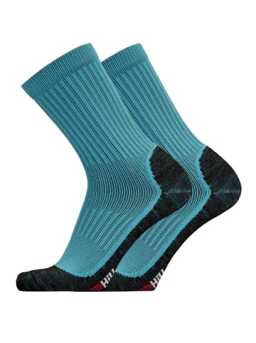 UphillSport Walking-Socken 'WINTER XC' 2er Pack in Turq/black