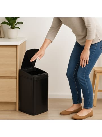 relaxdays Sensor Mülleimer in Schwarz - 12 l