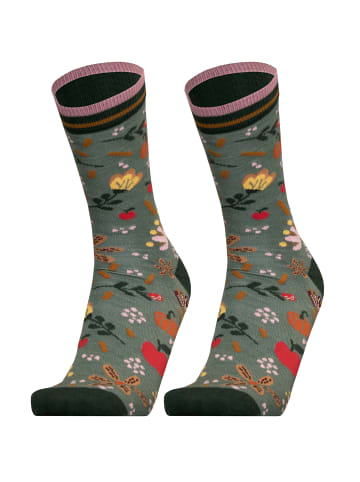 UphillSport Socken 'AUTUMN GARDEN' 2er Pack in Green