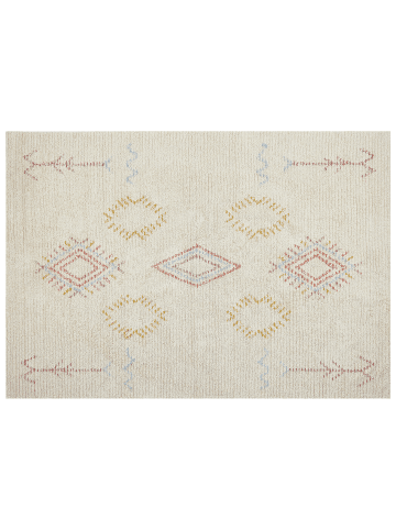 Beliani Kurzflor BETTIAH in Beige/Rosa/Blau - (W) 160 x (H) 1.4 x (L) 230 cm