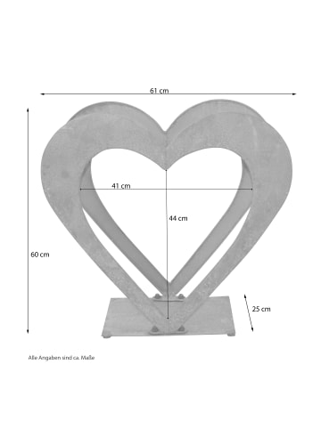 möbel-direkt Herzregal aus Eisen Herz in anthrazit