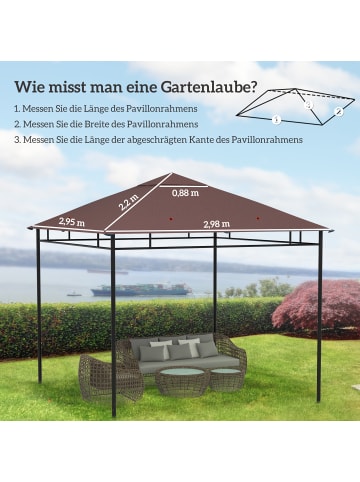 Outsunny Pavillondach L298 x B295 cm Kaffee