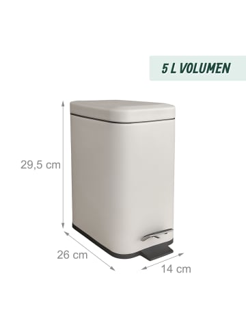 relaxdays Mülleimer in Beige - 5 l
