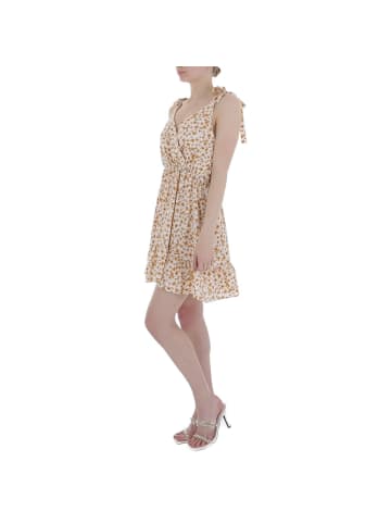 Ital-Design Kleid in Gelb und Beige