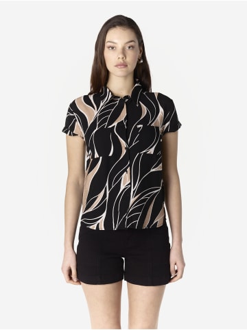 KOROSHI Damenhemd mit kurzärmelbedrucktem Druck in Schwarz