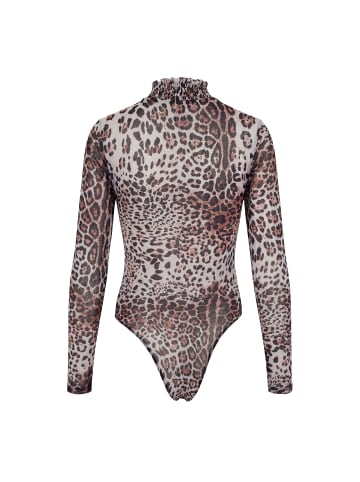 faina Women Bodysuit in Brown Leopard