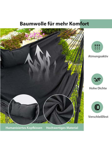 COSTWAY Hängesessel mit Gestell bis zu 250kg in Grau