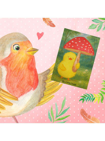 Mr. & Mrs. Panda Klappkarte Küken Fliegenpilz Design ohne Spruch in Weiß