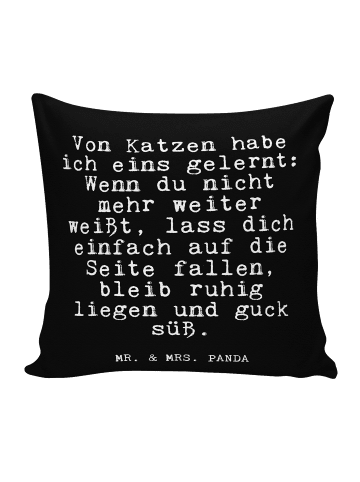 Mr. & Mrs. Panda 40x40 Kissen Von Katzen habe ich... mit Spruch in Schwarz