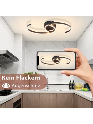 ZMH Deckenleuchte LED in Schwarz 24W Moderne 3000K Warmweiß Drehbare Flurlampe