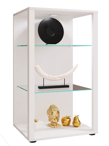 VCM  Holz Glas Stand Vitrine Sammelvitrine Glasol XL in Weiß