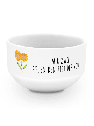 Mr. & Mrs. Panda reisschale Blume Sonnenblume mit Spruch in Weiß