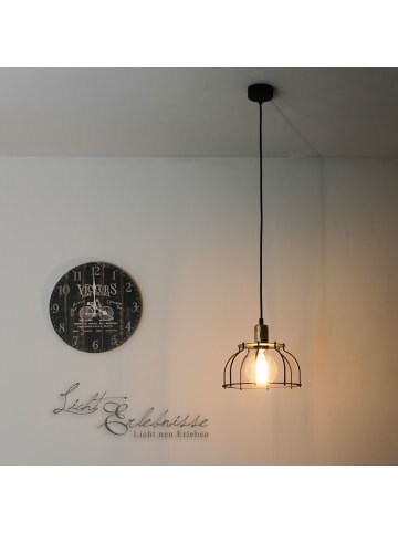 Licht-Erlebnisse Pendelleuchte Ø 23 x (T)150 cm in Schwarz KupferSchwarz Kupfer