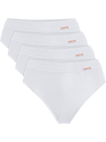 Con-ta Baumwolle, Feinripp Slip 4er-Pack in weiß