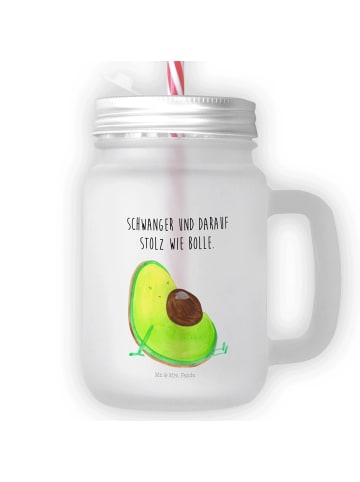 Mr. & Mrs. Panda Mason Jar Avocado Schwangerschaft mit Spruch in Transparent