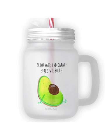 Mr. & Mrs. Panda Trinkglas Mason Jar Avocado Schwangerschaft mit... in Transparent