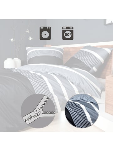 Janine Mako-Satin Bettwäsche in grau