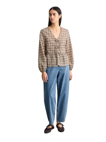 Marc O'Polo DENIM Seersucker-Peplum-Bluse regular in Offwhite