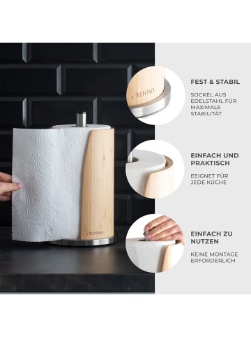 Exitoso Küchenpapier-Halter Bambus/Edelstahl  Braun