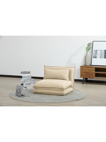 home24 home24 Schlafsessel aus Textil in Anthrazit, 78 x 56 x 74 cm in Beige