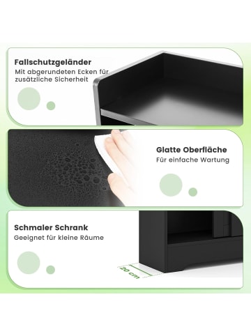 COSTWAY Badezimmerschrank in Schwarz