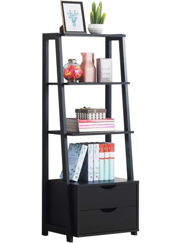 COSTWAY Standregal mit 2 Schublade in Schwarz