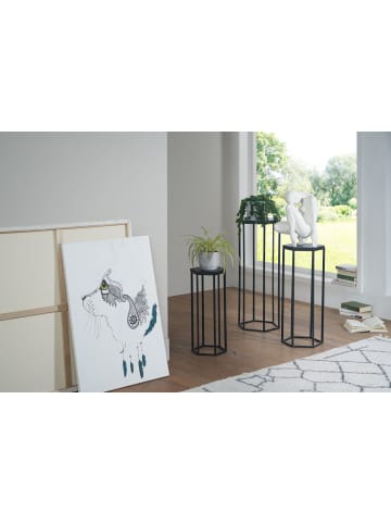 KADIMA DESIGN Massivholz und Metall Beistelltische, 3 Hexagon Tische, modern