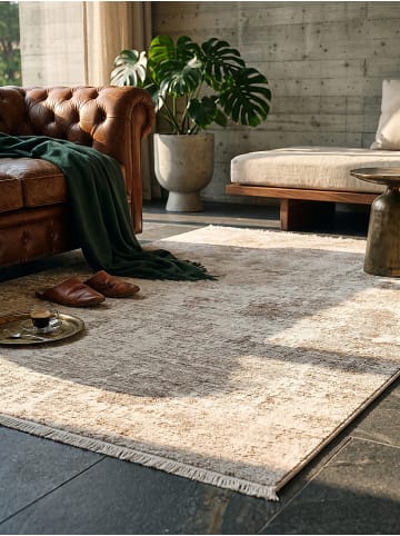 KADIMA DESIGN Kurzflorteppich Abstrakt pflegeleicht Wohnzimmer Schlafzimmer Flur in Beige
