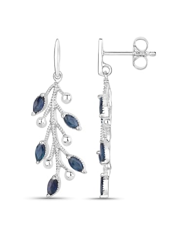 Rafaela Donata Ohrhänger Floral aus Sterling Silber mit Saphir in silber