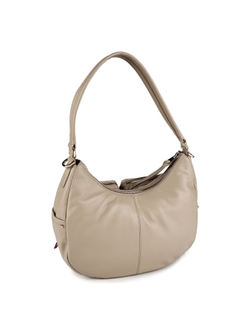 DuDu Pocket Schultertasche Leder 30 cm in grigio sabbia