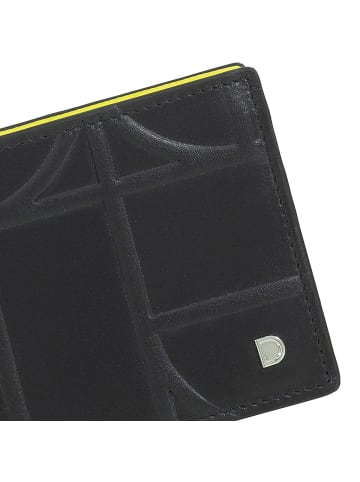 DuDu Up! Geldbörse RFID Schutz Leder 11 cm black-bright yellow