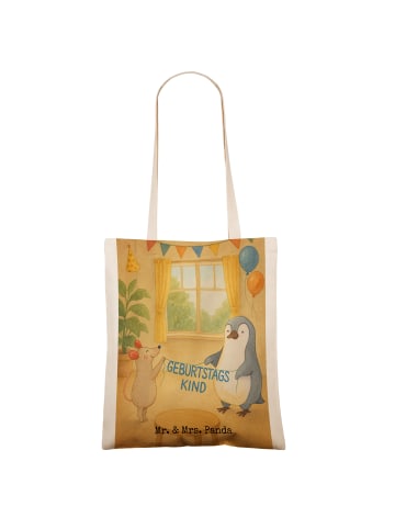 Mr. & Mrs. Panda Shopping Tasche Maus Pinguin Geburtstag Design ... in Weiß