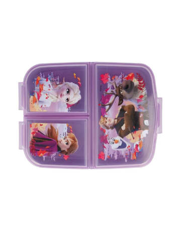 Disney Frozen Anna und Elsa Kinder Premium Lunchbox Brotdose mit 3 Fächern in Lila