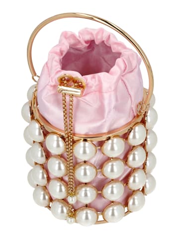 faina Women Bucket Bag With Pearl Design in Pink