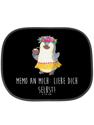 Mr. & Mrs. Panda Sonnenschutznetz Pinguin Kokosnuss mit Spruch in Schwarz