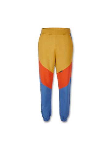 MANITOBER Cut & Sew Jogginghose in Blue/Khaki/Orange